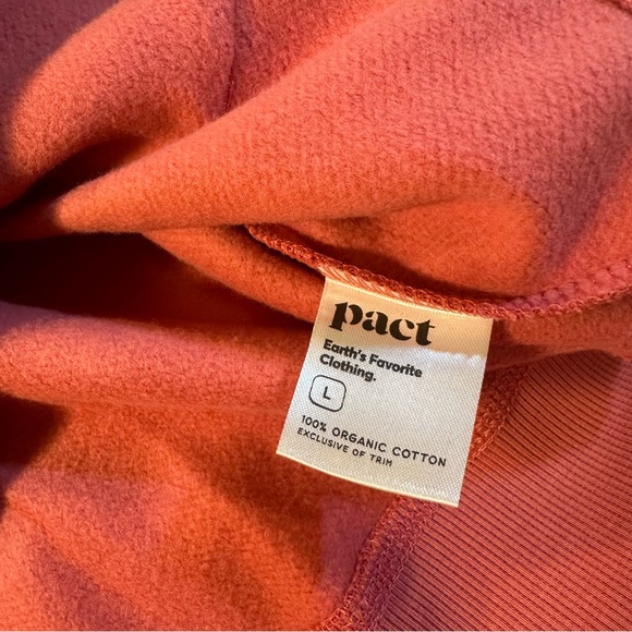 LAST ONE! NWT Pact L 100% Organic Cotton Gender Neutral Fleece Lined Zip Hoodie - Picture 7 of 8